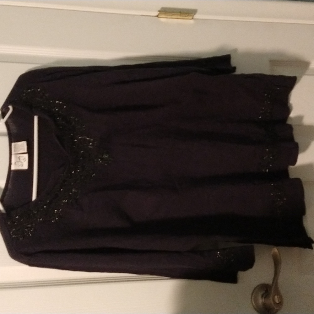 Navy Gauze Top